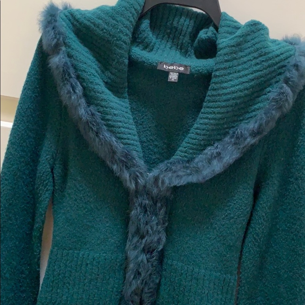 Bebe rabbit fur trim sweater